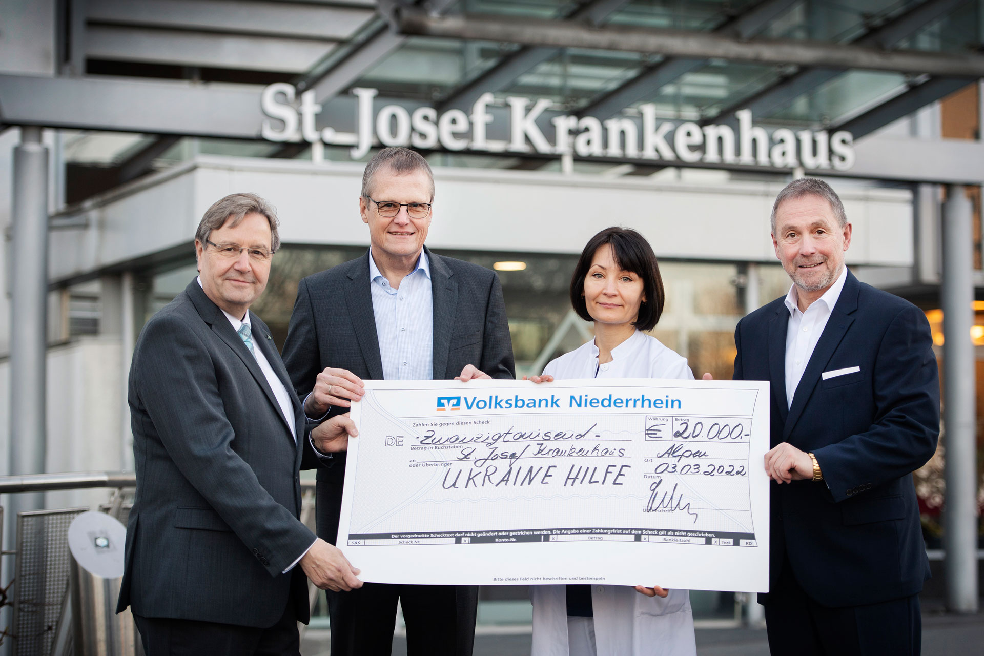 St. Josef Krankenhaus Moers und Volksbank Niederrhein richten Spendenkonto ein