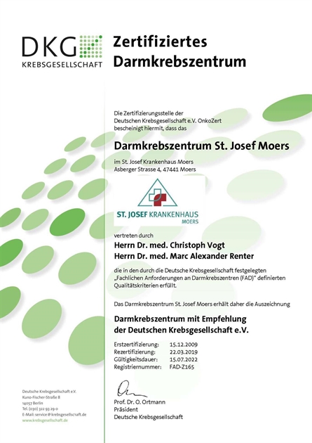 Zertifikat der Deutschen Krebsgesellschaft (Onkozert)